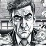 Wie Unternehmen mit künstlicher Intelligenz echtes Geld verbrennen Manager hält brennende Geldscheine in den Händen - Bleistiftkarikatur