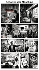 Der Comic zeigt einen frustrierten Anwalt, der sich mit Klagen wegen durch KI verursachten Psychosen beschäftigt.