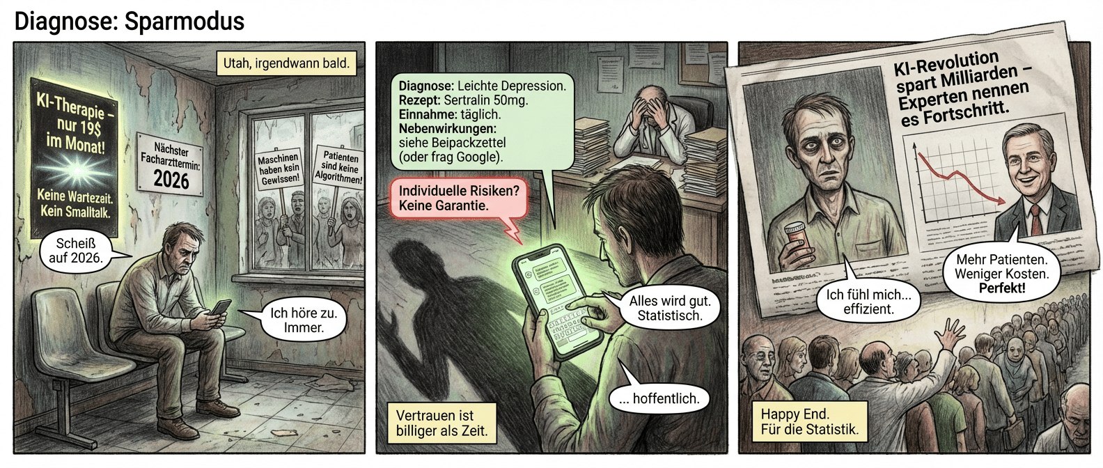 Utah erlaubt als zweiter Bundesstaat in den USA die Verschreibung von psychiatrischen Medikamenten durch ein KI-System. Staatsbeamte hoffen, dass dies die Kosten senken und Versorgungsengpässe mildern wird. Ärzte warnen jedoch vor den Risiken und der Intransparenz des Systems und bezweifeln, dass dies die psychische Gesundheitsversorgung verbessern wird.
Im Rahmen eines einjährigen Pilotprojekts wird der AI-Chatbot von Legion Health bestimmte Verschreibungen für psychiatrische Medikamente erneuern dürfen. Das in San Francisco ansässige Startup verspricht Patienten in Utah „schnelle, einfache Nachfüllungen“ für 19 Dollar pro Monat.
Das Programm soll im April starten, derzeit gibt es jedoch nur eine Warteliste. Der Umfang des Programms ist bewusst begrenzt, sowohl in Bezug auf die abgedeckten Medikamente als auch auf die Bedingungen, die Patienten erfüllen müssen, um teilnehmen zu können.